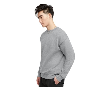 Hanes, Heavyweight Fleece Sweatshirt, Crewneck Pullover for Men, Ash, Small
