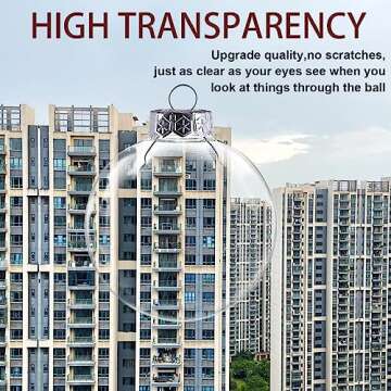 3.15 inch Valentines Day Ball Ornaments Clear Plastic Ornament Balls,12pcs DIY Fillable Christmas Ornaments Balls,Clear Plastic Fillable Ornament Ball (12, Silver Cover-Round Balls)