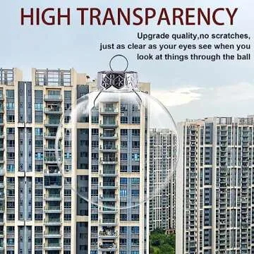 3.15 inch Valentines Day Ball Ornaments Clear Plastic Ornament Balls,12pcs DIY Fillable Christmas Ornaments Balls,Clear Plastic Fillable Ornament Ball (12, Silver Cover-Round Balls)