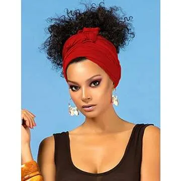 Stylish Harewom Hair Wrap for Black Women in Wine Red