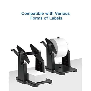POLONO Label Holder, 2 in 1 Fan-Fold Stack Paper Thermal Label Holder for Rolls and Fanfold Labels, Shipping Label Holder for Desktop Label Printer Accessory for Home, Office (Black)