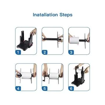 POLONO Label Holder, 2 in 1 Fan-Fold Stack Paper Thermal Label Holder for Rolls and Fanfold Labels, Shipping Label Holder for Desktop Label Printer Accessory for Home, Office (Black)