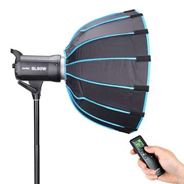 Godox SL60W Kit with Soft Box Softbox (Special Design for SL-60W) 5600K Studio Continuous LED Video ...