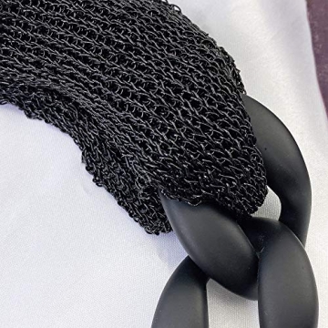 Bocar Statement Chunky Fashion Acrylic Paint Beads Choker Net Chain Necklace for Women Gifts (NK-10510-black)