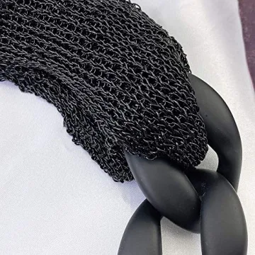 Bocar Statement Chunky Fashion Acrylic Paint Beads Choker Net Chain Necklace for Women Gifts (NK-10510-black)