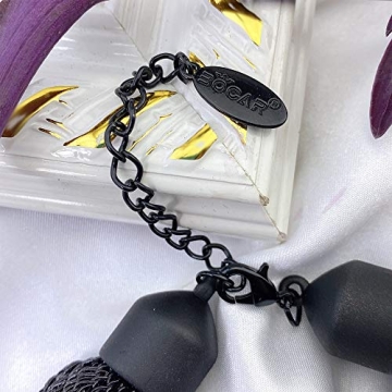 Bocar Statement Chunky Fashion Acrylic Paint Beads Choker Net Chain Necklace for Women Gifts (NK-10510-black)