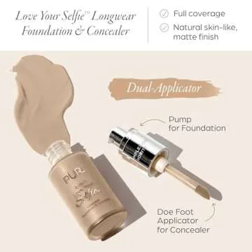 PUR Beauty 4-in-1 Love Your Selfie Foundation & Concealer - Longwear Full Coverage Liquid Makeup Fou...