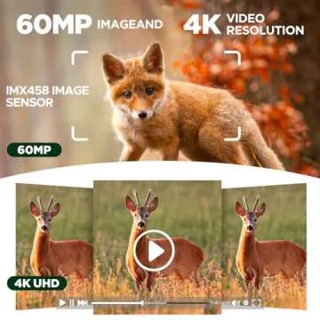 VOOPEAK 2025 Updated Trail Camera Solar Powered, Starlight Night Vision Dual Lens 60MP 4K 30FPS WiFi Bluetooth Game Hunting Cameras with IMX458 Sensors 0.1S Trigger for Outdoor Wildlife Monitoring