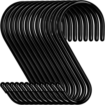 12 Pack Heavy Duty Vinyl Coated S Hooks for Hanging Jeans, Clothes, and More