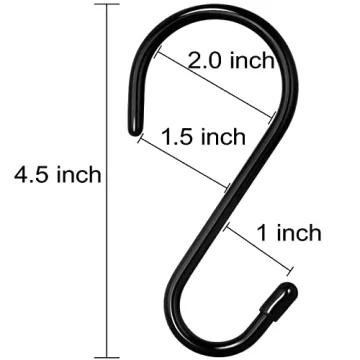 Durable 4.5 Inch Vinyl Coated S Hooks for Organizing