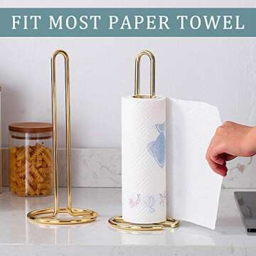 Akamino Rose Gold Paper Towel Holder for Kitchen Countertops