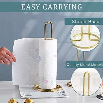 Akamino Rose Gold Paper Towel Holder for Kitchen Countertops