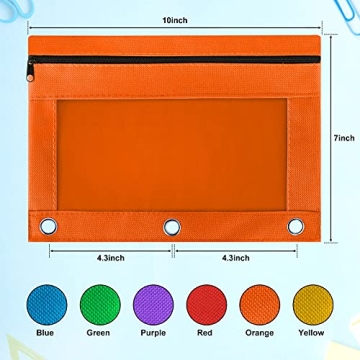 Durable Pencil Pouch for 3 Ring Binder, 36 Pack Bulk