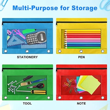 Durable Pencil Pouch for 3 Ring Binder, 36 Pack Bulk