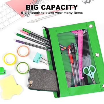 Durable Pencil Pouch for 3 Ring Binder, 36 Pack Bulk