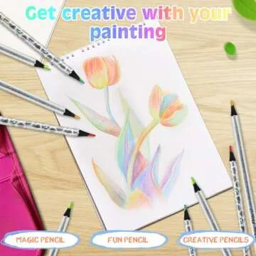 nsxsu 24 Pcs 7 in 1 Rainbow Pencils, Wooden Colored Pencils for Kids, Fun Pencils Multi color Pencil Art Supplies, Party Favor Bags Classroom Gifts, Pre-sharpened