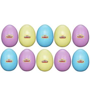 Easter Egg Hunt Filled Plastic Eggs- 10 Pack of 1 Oz Colorful Kids Doh- Play & Mold to Fun Dough Sha...