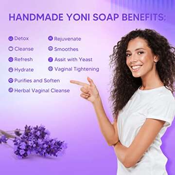 Yoni Soap Bars Vaginal Wash 2 PCS, 3.53 OZ 100% Natural Organic Bar for Women Ph Balance Yoni Wash Vaginial Deodorants Vaginal Care Soap with Foaming Net