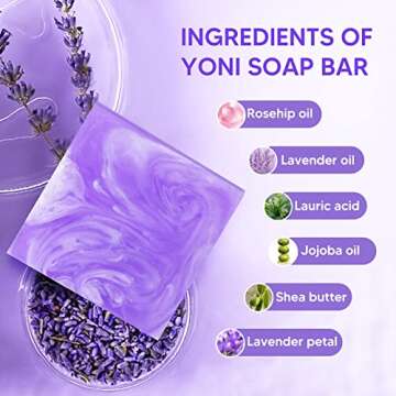 Yoni Soap Bars Vaginal Wash 2 PCS, 3.53 OZ 100% Natural Organic Bar for Women Ph Balance Yoni Wash Vaginial Deodorants Vaginal Care Soap with Foaming Net