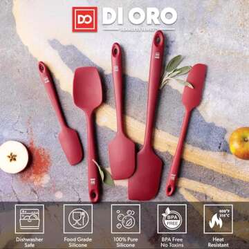 DI ORO Silicone Spatula Set for All Cooking Needs