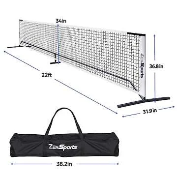 ZENY Portable Pickleball Net Set System with Metal Frame and 22FT Regulation Size Pickball Net with ...