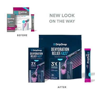 DripDrop ORS - BIG Sticks - Electrolyte Powder For Dehydration Relief Fast - For Workout, Sweating, Heat, & Travel Recovery - Watermelon, Berry, Lemon Variety Pack - 12 x 16oz Servings