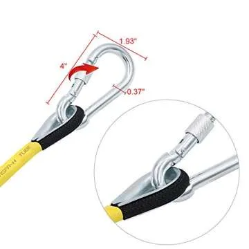 X XBEN Outdoor Climbing Rope Rock Climbing Rope, Escape Rope Climbing Equipment Fire Rescue Parachute Rope (64 Foot) - Black