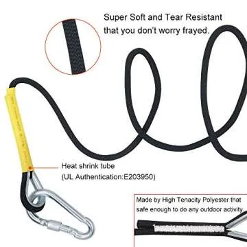 X XBEN Outdoor Climbing Rope Rock Climbing Rope, Escape Rope Climbing Equipment Fire Rescue Parachute Rope (64 Foot) - Black