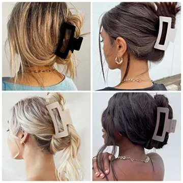 NIZA 8 PCS Durable Jumbo Claw Clips for Hair