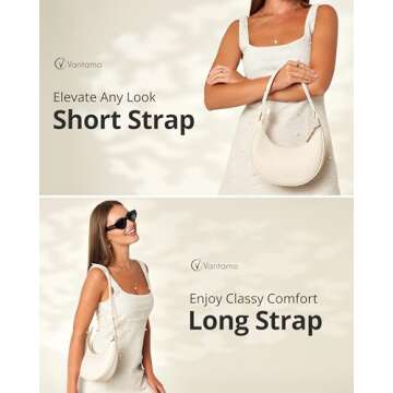 Half Moon Clutch Bag with RFID Protection for Women