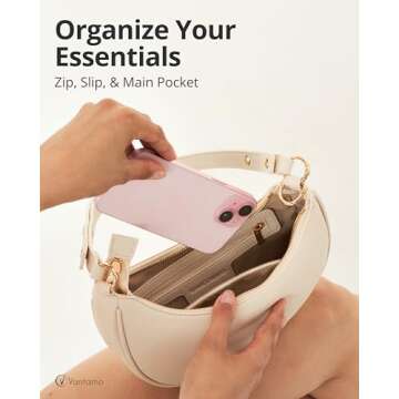 Half Moon Clutch Bag with RFID Protection for Women