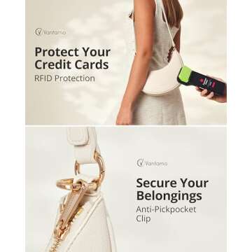 Half Moon Clutch Bag with RFID Protection for Women