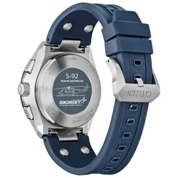 Citizen Men's Eco-Drive Promaster Sikorsky Watch, Blue Dial, Blue Rubber Strap, Atomic Timekeeping (Model: JY8156-00L)