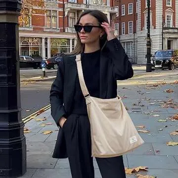 KALIDI Corduroy Tote Bag for Women Casual Zipper Tote Handbag Large Crossbody Hobo Shoulder Bag Fashion Shopper Women Work Tote Purse, Cream White