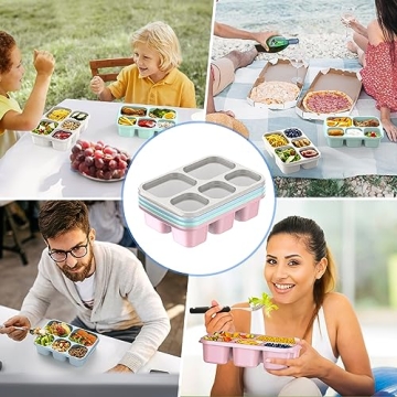 Reusable Bento Lunch Box with 5 Compartments for Meal Prep