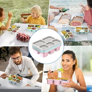 Reusable Bento Lunch Box with 5 Compartments for Meal Prep