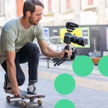 Joby Wavo PRO Professional On-Camera Directional Shotgun Microphone with Built-in Active Noise Reduction and Rycote Shock Mount, CSC, Mirrorless, Camcorder, Vlogging, Filmmaking, Youtuber, Creators