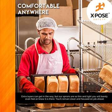 Xpose Safety Plastic Disposable Aprons for Cooking Individually Packaged Durable 1 Mil Waterproof Polyethylene 24" x 48"
