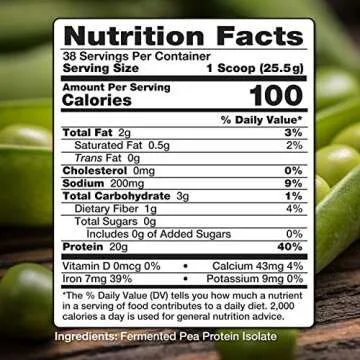 Nutrasumma Pea Protein Powder Unflavored Vegan Option 2.14 LB