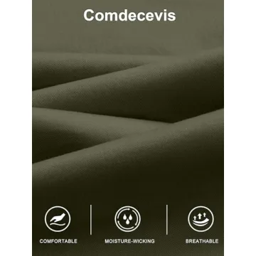 Comdecevis Men's Casual Cargo Pants Workout Joggers Stretch Sweatpants Hiking Drawstring Tactical Pants with Multi Pockets Army Green