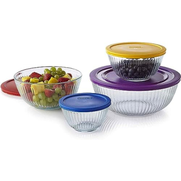 Pyrex 8-piece Glass Mixing Bowl Set with Lids
