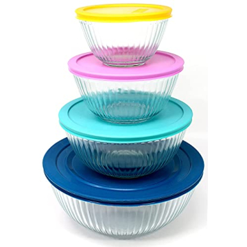 Pyrex 8-piece Glass Mixing Bowl Set with Lids