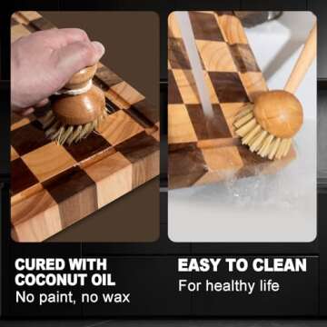 Cookaholic Acacia Wood Cutting Board 20x15x1.5 Inch, Butcher Block Cutting Board for Kitchen, Premium Acacia Cutting Board with Juice Groove, End Grain Cutting Board Made of Sustainable Acacia Wood