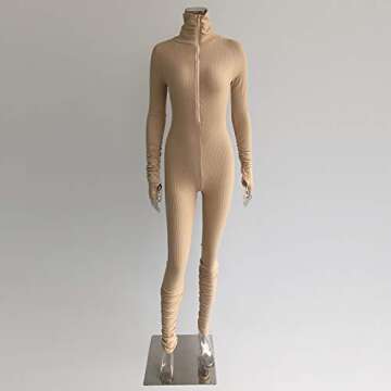 XLLAIS Women's Fashionable High Neck Bodycon Jumpsuit