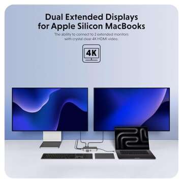 HyperDrive 4K Dual HDMI USB C Hub for M1 MacBook