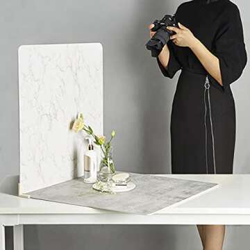 Youngerfoto 2pcs Waterproof Backdrop Boards for Photography - 23.6x23.6in Double Sided Backdrops for...