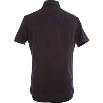 TRUWEAR Phenom Classic Performance Fabric Black Short Sleeve Men's Dress Shirt