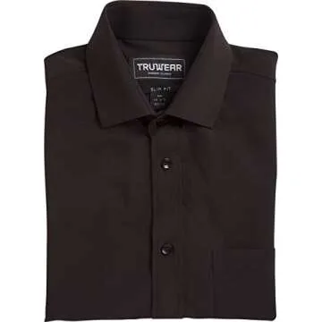 TRUWEAR Phenom Classic Performance Fabric Black Short Sleeve Men's Dress Shirt