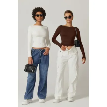 QINSEN Women's Backless Long Sleeve Tee - Style & Comfort