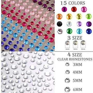 1250 Pcs Self Adhesive Rhinestones for Dazzling Makeup Art